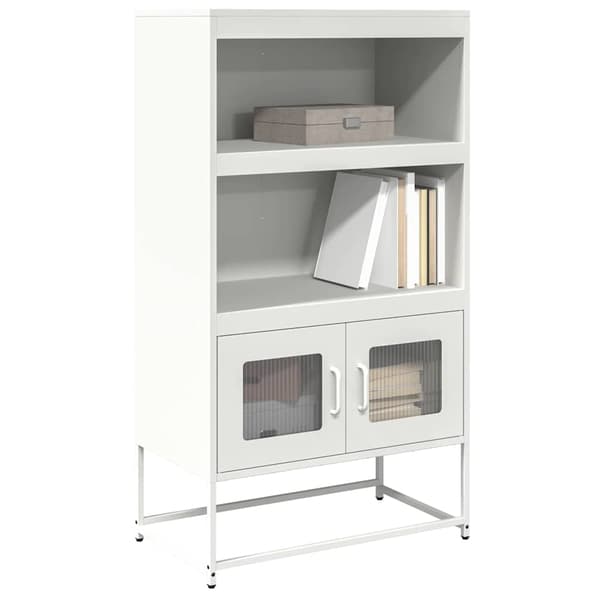 vidaXL kommode hvid 68x39x123 cm stål
