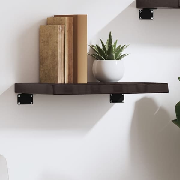 vidaXL hylde mørkebrun 40x30x(2-4) cm egetræsfinish
