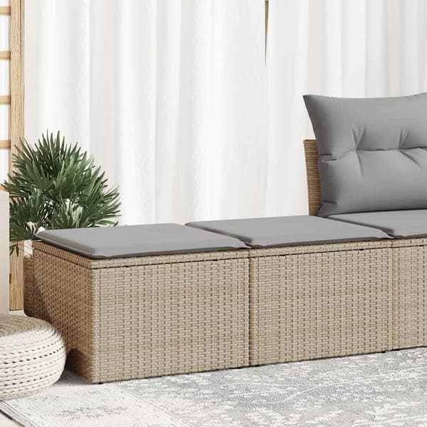 vidaXL 2-delt sofasæt med hynder, beige, polyrattan og akacie
