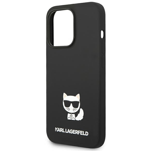 Karl Lagerfeld Silikone Choupette Body Cover til iPhone 14 Pro, Sort