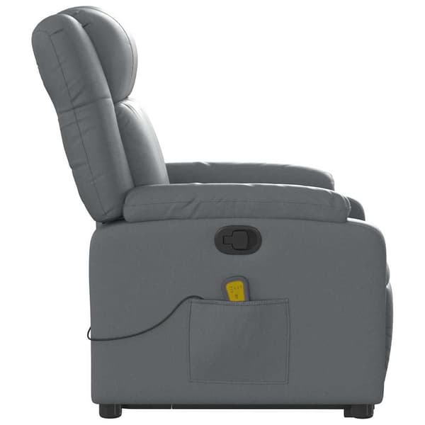 vidaXL Lyftbar massagefåtölj, grå, konstläder