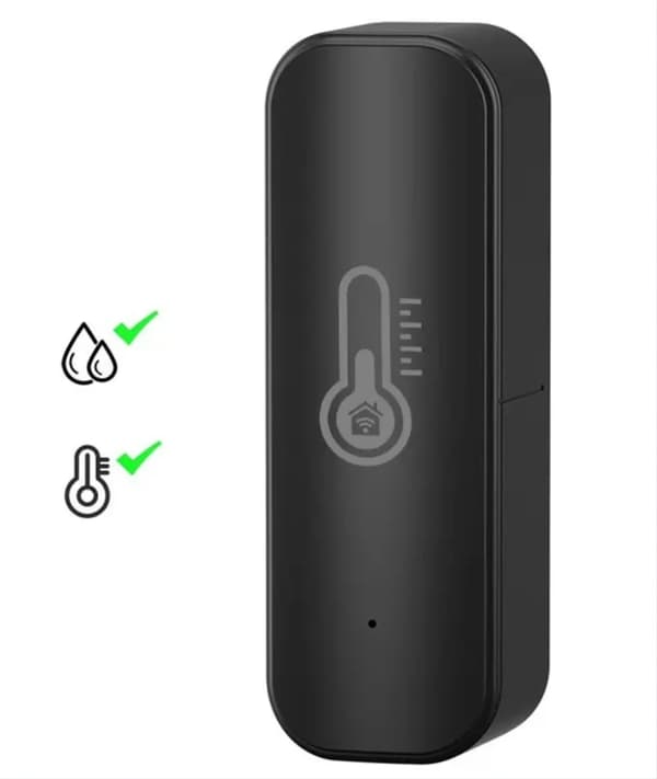 Svart ZTH08 TEMPERATUR- OCH FUKTIGHETSSENSOR TUYA ZIGBEE TERMOMETER