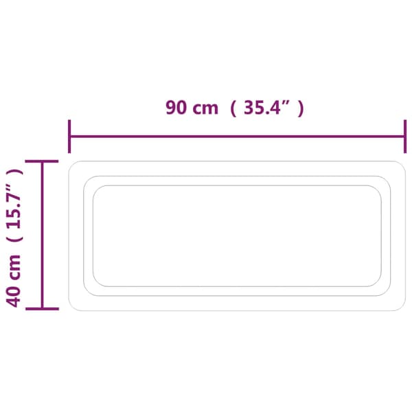 vidaXL Badrumsspegel med LED, 40x90 cm