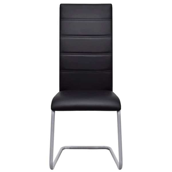 vidaXL Cantilever spisestole, sæt med 4, sort, kunstlæder