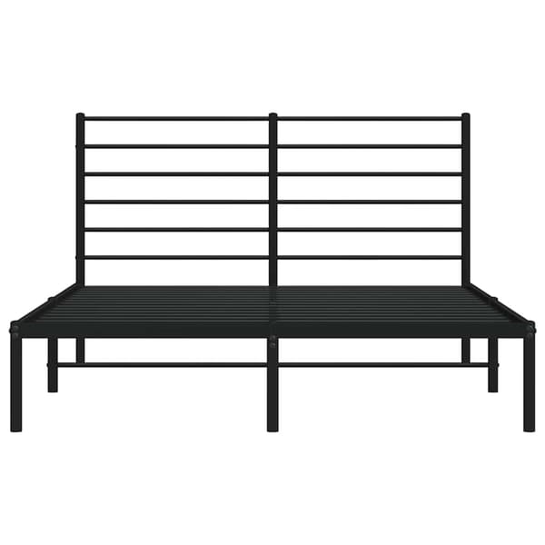 vidaXL metalsengestel med hovedgærde sort 140x190 cm