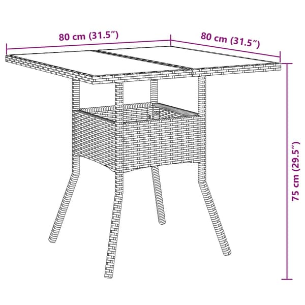 vidaXL 3-delat trädgårdsmöbelset med dynor, grå, polyrotting