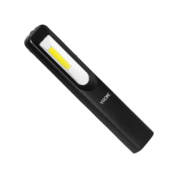 Multifunktionel 3W LED-værkstedslommelygte genopladelig magnetklips sort