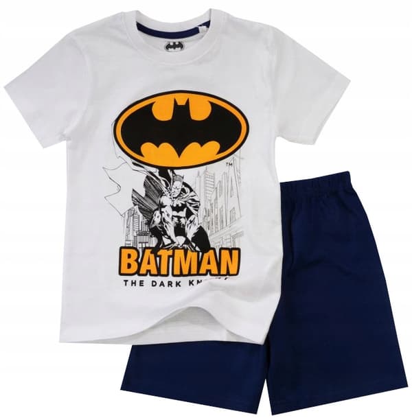 Batman drengepyjamas kortærmede shorts hvid størrelse 104