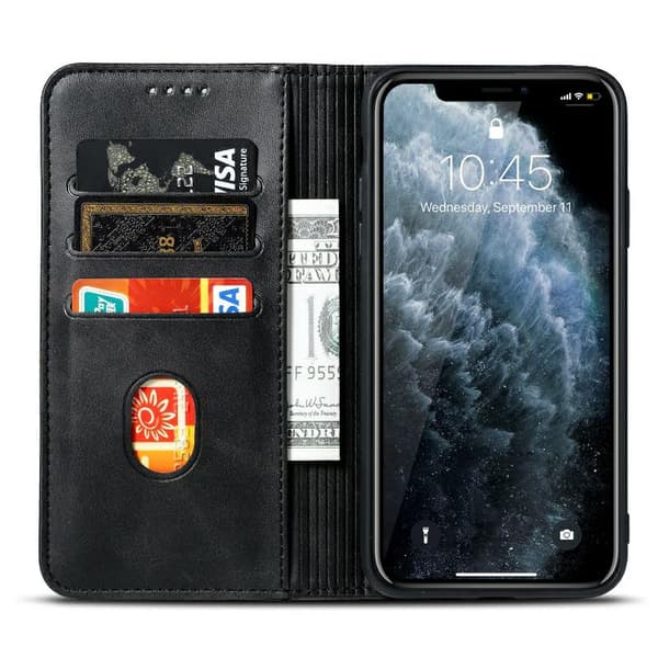 Marv-lompakkokirjakotelo iPhone 17:lle, musta