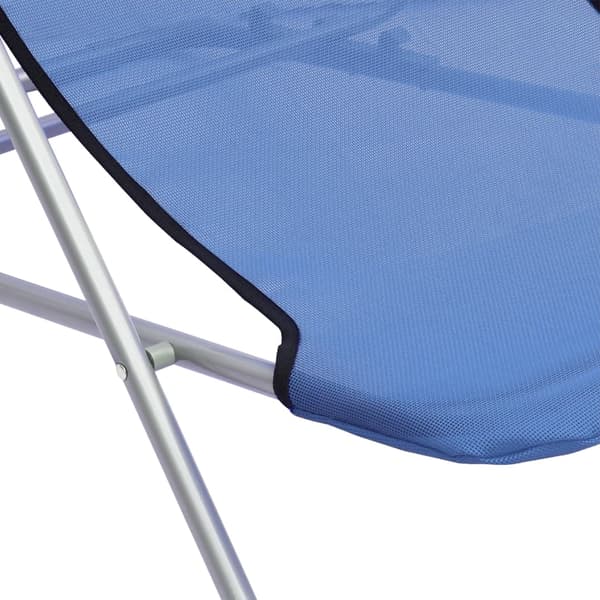 vidaXL foldbare strandstole, sæt med 2, blå, textilene og stål