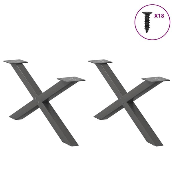 vidaXL Soffbordsben, 2 st, Antracit, 70x(30-31) cm, Stål