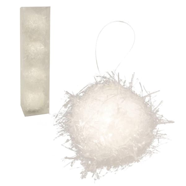 Set med 4 vita fluffiga snöbollar
