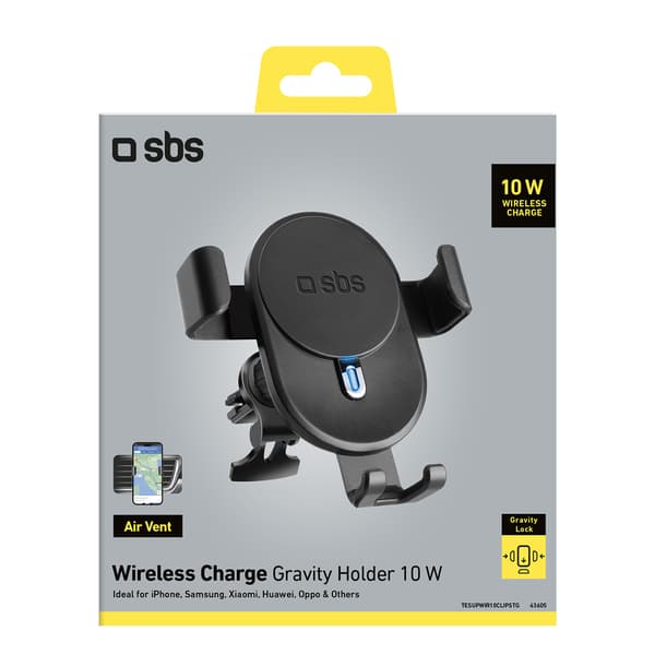 Smartphone bilholder med 10W induktiv oplader - sort