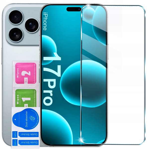Etui til iPhone 17 Pro FORSTÆRKET KLART ETUI 2MM + 9H Glas