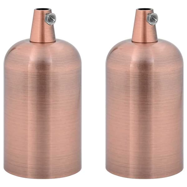 vidaXL pærefatninger 2 stk. rød bronze E27