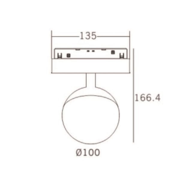 Spotlight LED WiFi Zigbee Sphere Vit 6W för Magnetiska Skenor SMART TRACK 48VDC 3000-5000K Dimbar