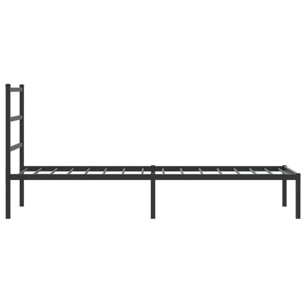 vidaXL metalsengestel med hovedgærde sort 80x200 cm