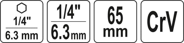 Adapter til bits 1/4 65 mm YT-04625 YATO