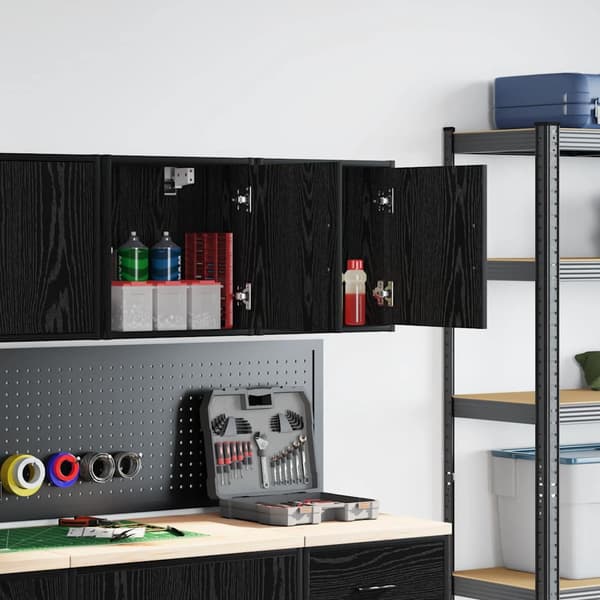 vidaXL garagevægskabe 2 stk. sort limet træ