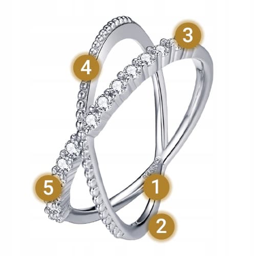 Silverdubbelring 925 silver storlek 13 infinity zirkonia
