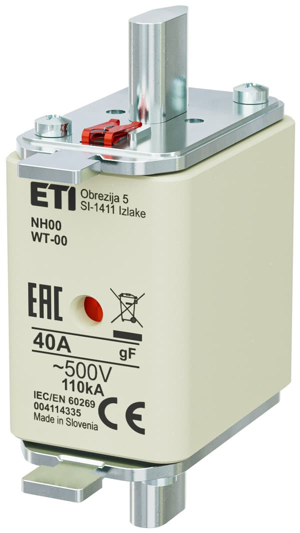Säkringskoppling - NH00/WT-00 gF 40A/500V - snabb