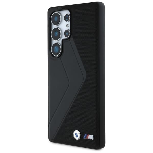 BMW Læder Oversized Stripes MagSafe-etui til Samsung Galaxy S25 Ultra, sort