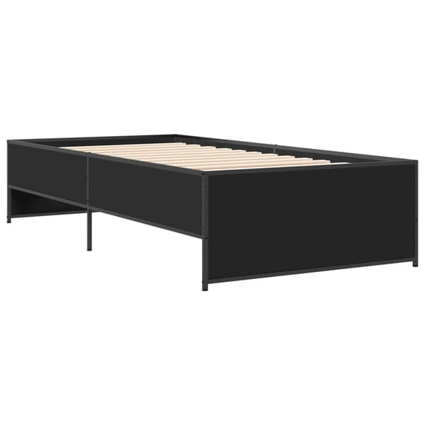 vidaXL sengestel sort 100x200 cm træ og metal