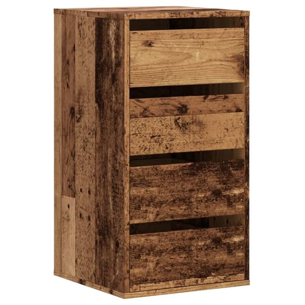 vidaXL kommode, antik træ, 40x41x76 cm, træbaseret materiale