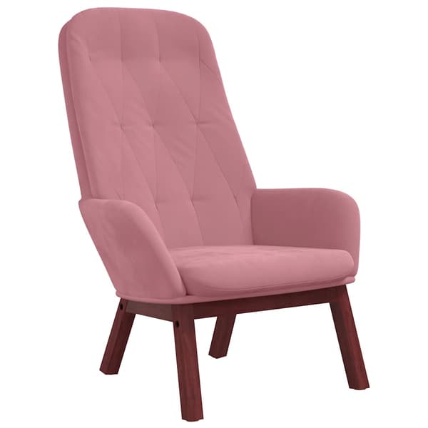 vidaXL Fåtölj, rosa, klädd i sammet