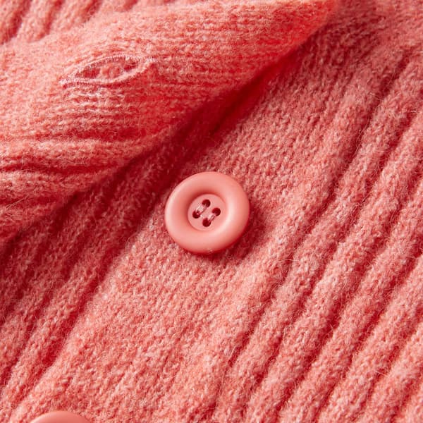 Stickad barnkofta, mellanrosa, 104