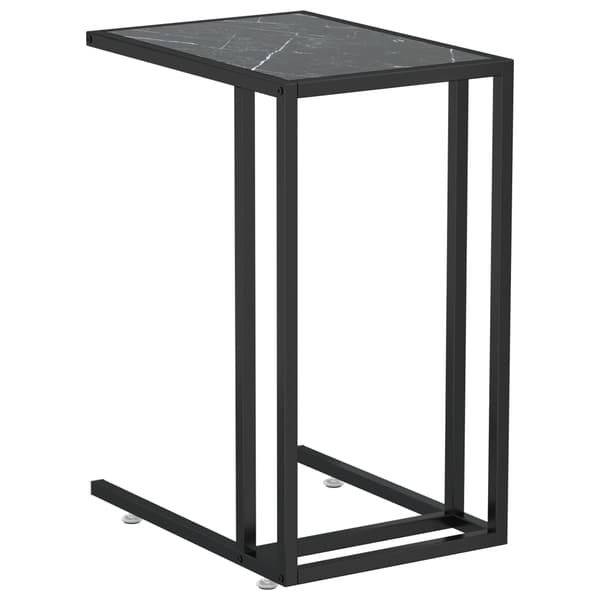 vidaXL computer sidebord sort marmor 50x35x65 cm