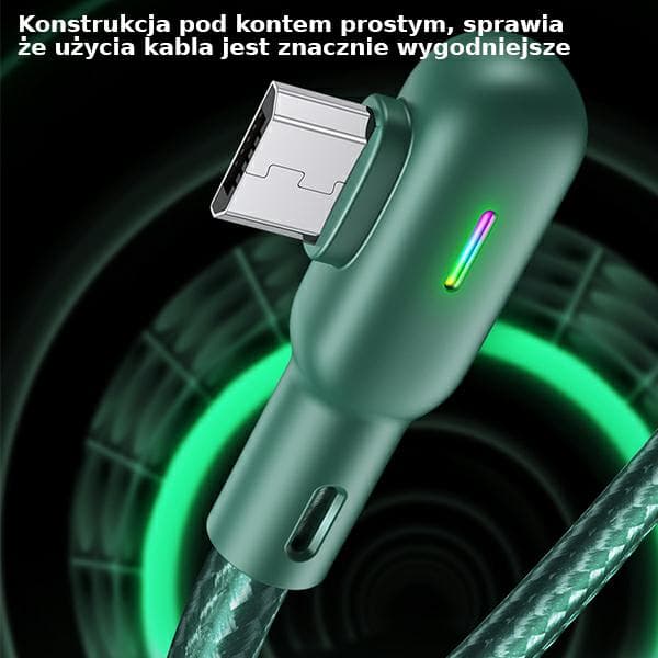 USAMS MicroUSB 2A Kabel 1,2m Vinklet U57 Grøn