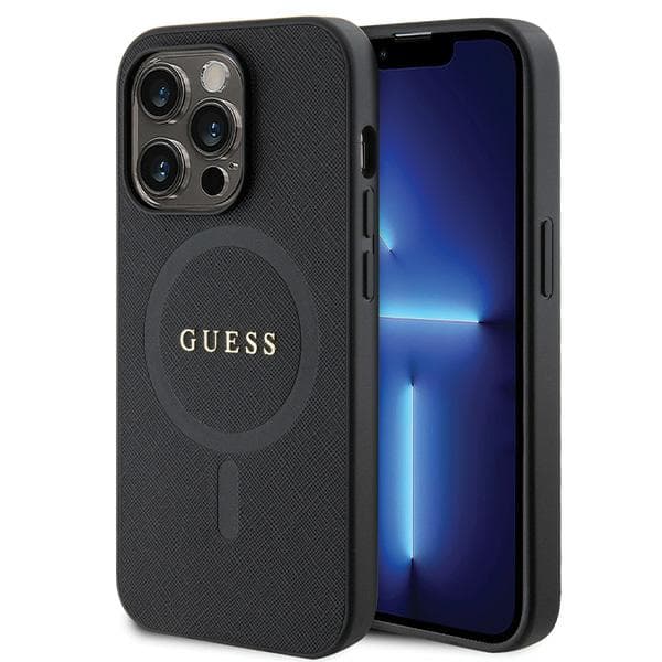 Guess Saffiano MagSafe-etui til iPhone 14 Pro, sort