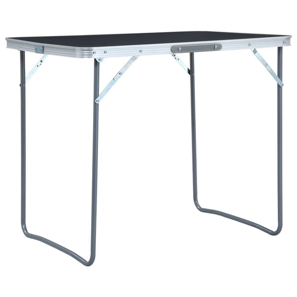 vidaXL Hopfällbart campingbord med metallram 80x60 cm grå