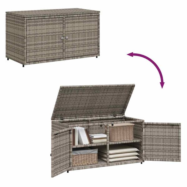 vidaXL Puutarhakaappi harmaa 110x55x60,5 cm polyrottinki
