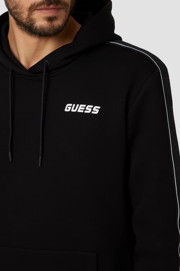 Guess Herre Sort Mickey Stribet Sweatshirt XXL