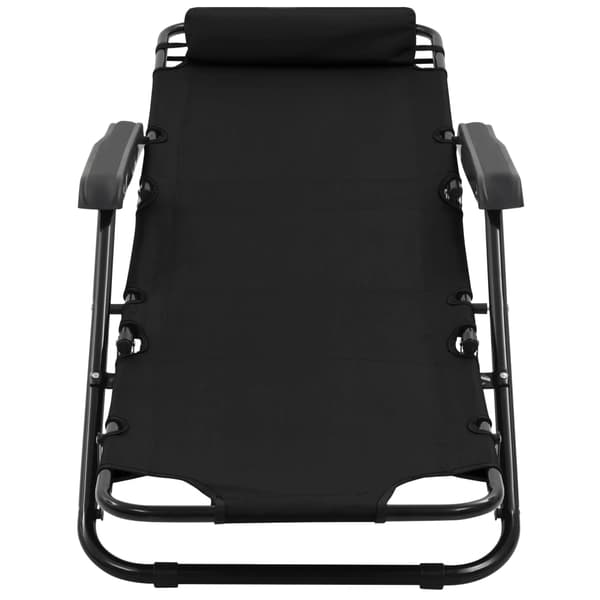 vidaXL foldbare liggestole med fodstøtte, 2 stk., stål, sort