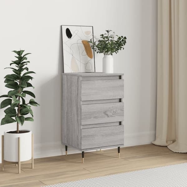vidaXL kommode, grå Sonoma-eg, 40x35x70 cm, træbaseret materiale