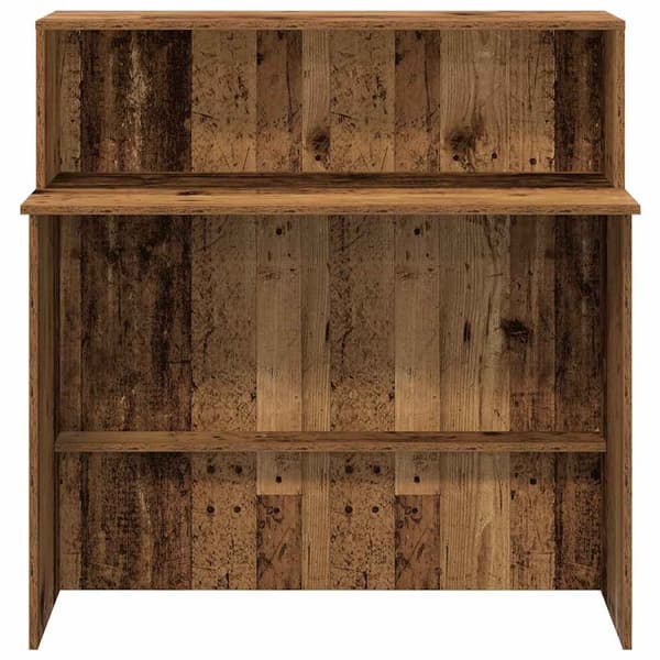 vidaXL Receptionsdisk gammalt trä 100x50x103,5 cm limmat trä