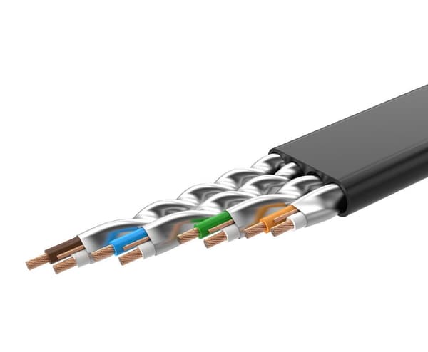 Platt patchkabel LAN STP RJ45 Cat 7 10Gbps 3m svart