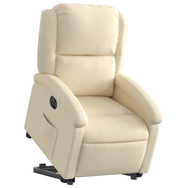 vidaXL Lyftbar massagefåtölj, elektrisk, vilstol, krämfärgad