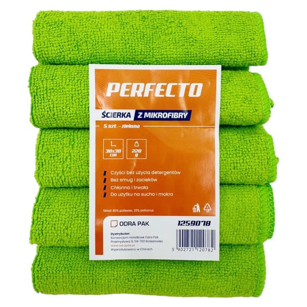 Mikrofiberduk 30x30cm Perfecto 5st grön