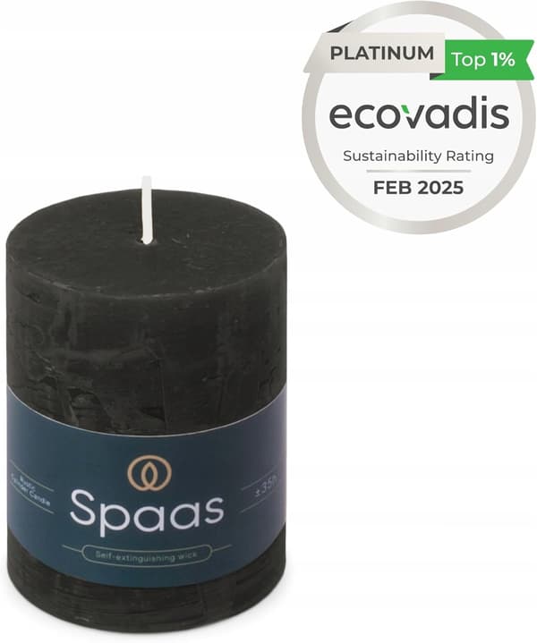 Spaas Rustikt Bloklys 70/95 mm 35 timer, Sort