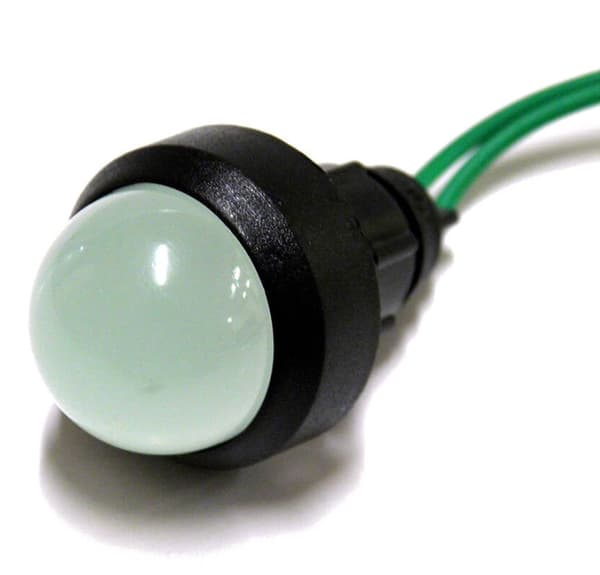 Indikatorlampe Diode Lampeskærm 20mm 230V Grøn Simet