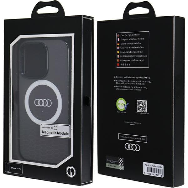 Audi IML MagSafe-etui med stort logo til iPhone 14 Pro, sort