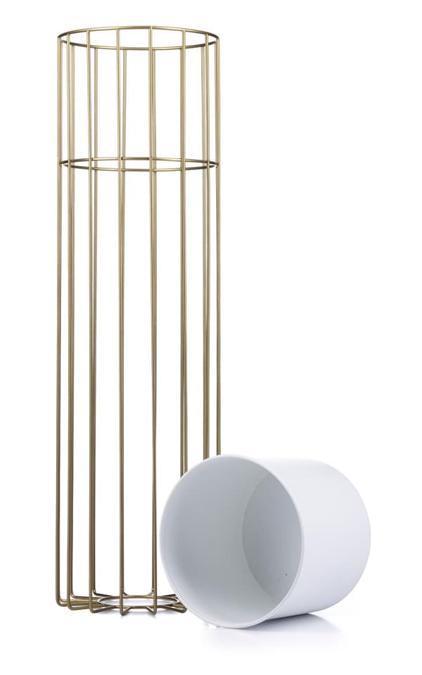 Moderne blomsterstander 70 guld hvid LOFT
