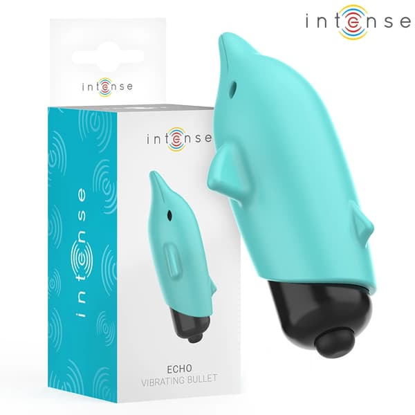 Intense Echo Delfin - Blå sfärisk intimmaskin, 8x4,7 cm, IPX6