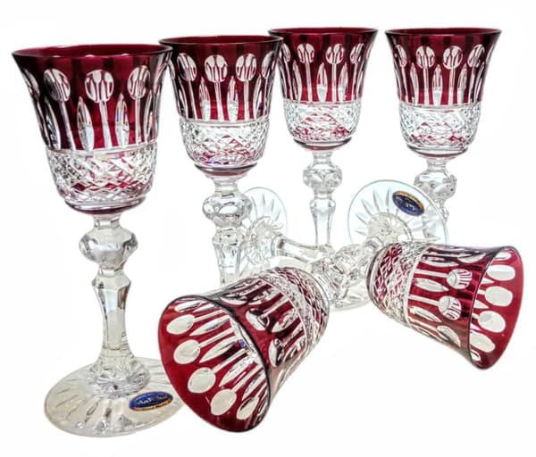 Ruby Crystal Likørglas 60 ml Franske