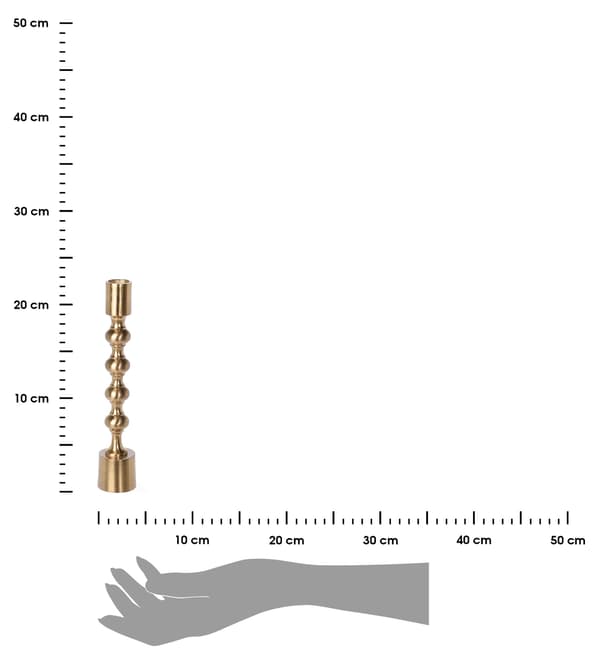Glamorös guldljusstake 23 cm