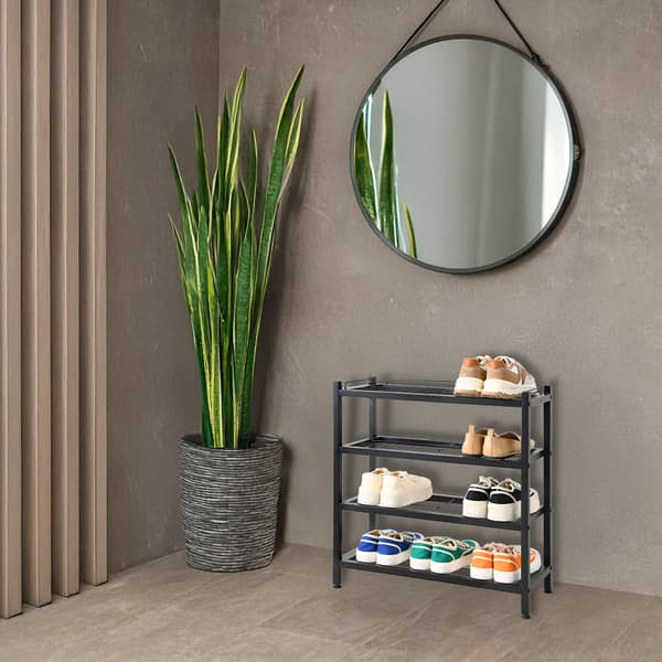 Viena loft-kenkäteline, 4 tasoa, musta